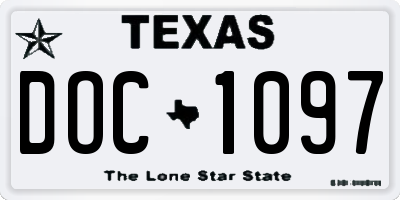 TX license plate DOC1097