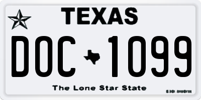 TX license plate DOC1099