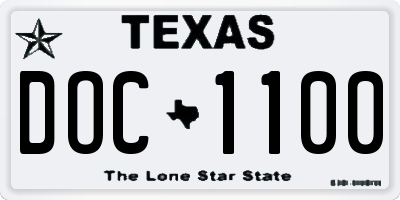 TX license plate DOC1100