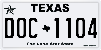 TX license plate DOC1104
