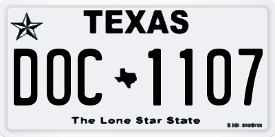 TX license plate DOC1107