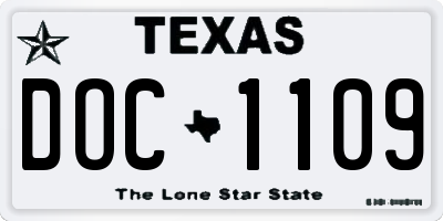 TX license plate DOC1109