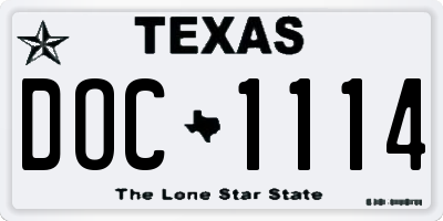 TX license plate DOC1114