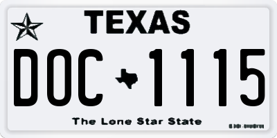 TX license plate DOC1115
