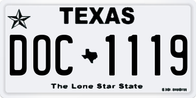 TX license plate DOC1119