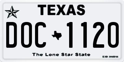 TX license plate DOC1120
