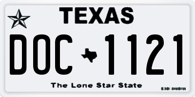 TX license plate DOC1121