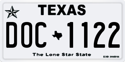 TX license plate DOC1122