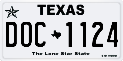 TX license plate DOC1124