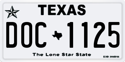 TX license plate DOC1125