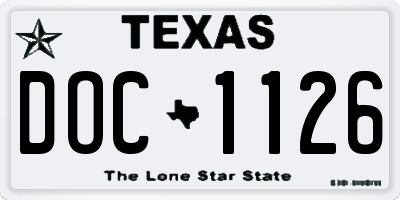 TX license plate DOC1126