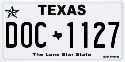 TX license plate DOC1127