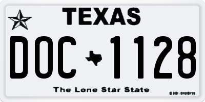 TX license plate DOC1128