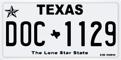 TX license plate DOC1129
