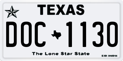 TX license plate DOC1130