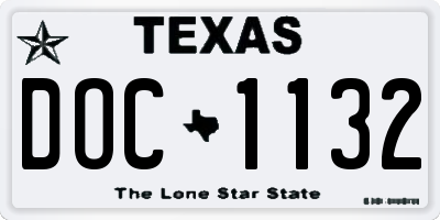 TX license plate DOC1132