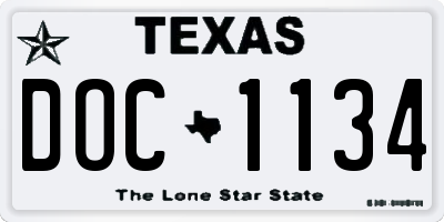 TX license plate DOC1134