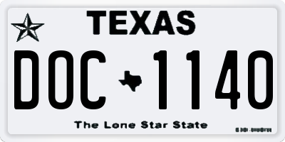 TX license plate DOC1140