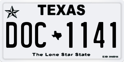 TX license plate DOC1141