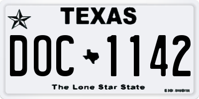 TX license plate DOC1142