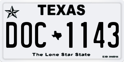 TX license plate DOC1143