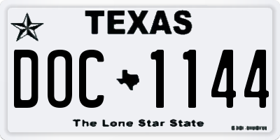 TX license plate DOC1144