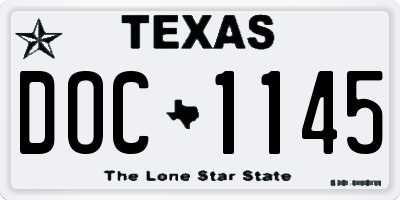 TX license plate DOC1145