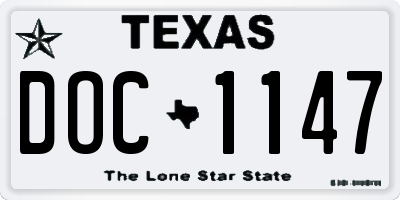 TX license plate DOC1147