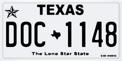 TX license plate DOC1148