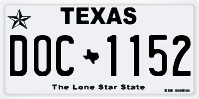 TX license plate DOC1152
