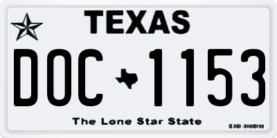 TX license plate DOC1153