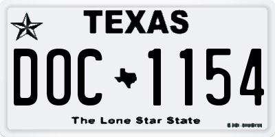 TX license plate DOC1154
