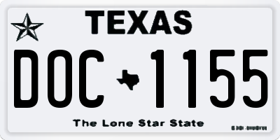 TX license plate DOC1155