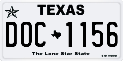 TX license plate DOC1156
