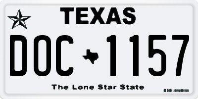 TX license plate DOC1157