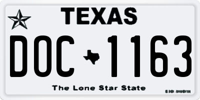 TX license plate DOC1163