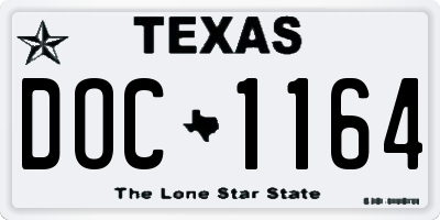 TX license plate DOC1164