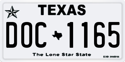 TX license plate DOC1165