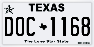 TX license plate DOC1168