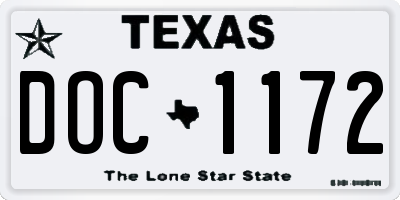TX license plate DOC1172