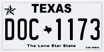TX license plate DOC1173