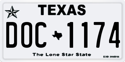 TX license plate DOC1174