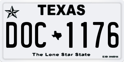 TX license plate DOC1176