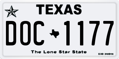 TX license plate DOC1177