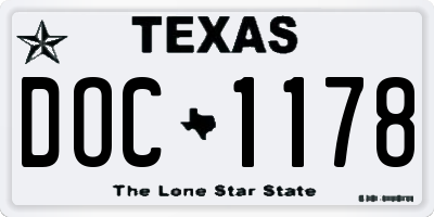 TX license plate DOC1178
