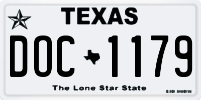 TX license plate DOC1179