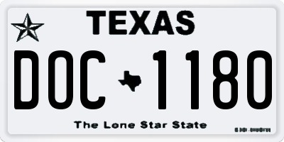 TX license plate DOC1180