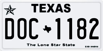 TX license plate DOC1182