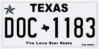 TX license plate DOC1183