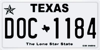 TX license plate DOC1184